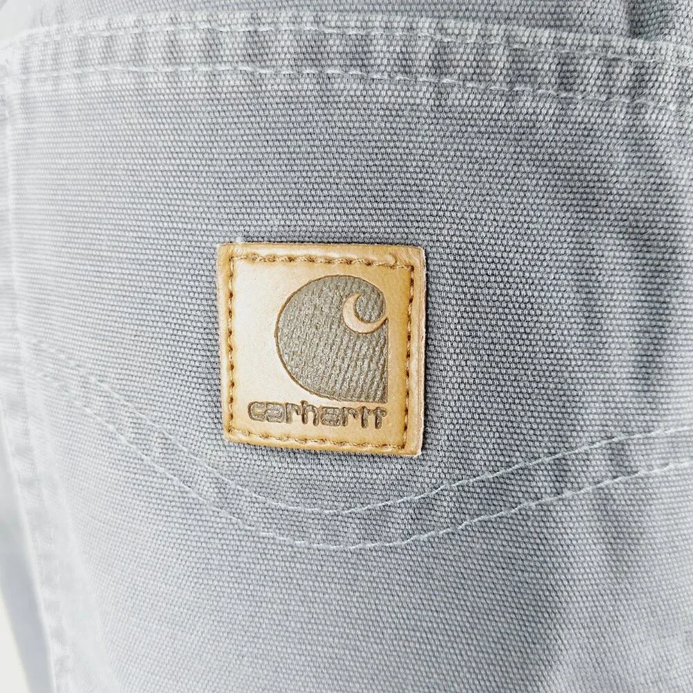 Carhartt Men's Charcoal Grey Loose Fit Canvas Carpenter Work Pants Size 32x30